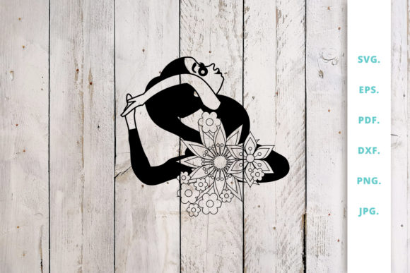Elevating Creative Projects with the Floral Cute Yoga Girl Cut File 1