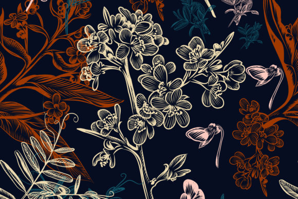 Floral Beautiful Wallpaper Pattern: Evaluating Vintage Vector Art for Fabric and Digital Design