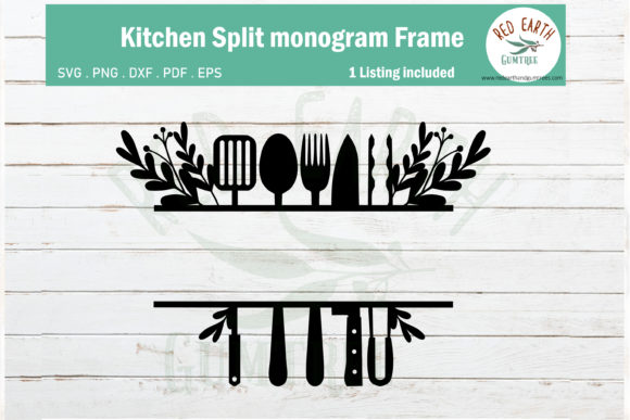 Floral Kitchen Split Monogram Frame: Elevating Culinary Personalization