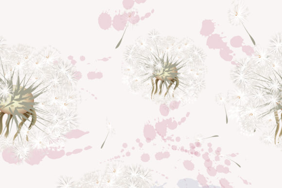 Floral Seamless Pattern with Dandelions: Vector Design