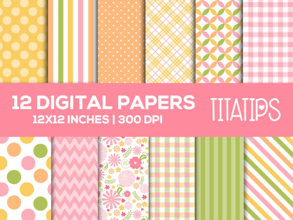 Pastel Floral Digital Paper for Design