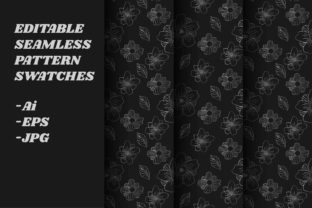 Silver Hand Drawn Floral Pattern for Design
