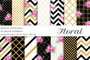 Watercolor Floral Digital Papers Pattern Guide
